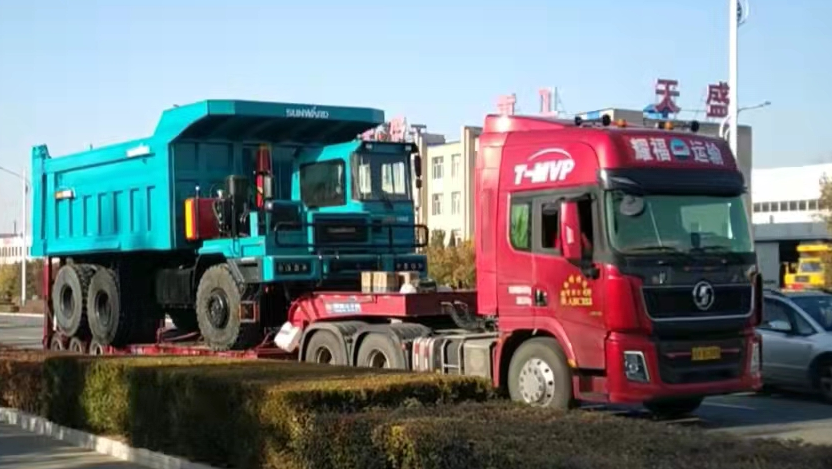 高配置、智能化……山河智能高端定制AT版105噸級(jí)寬體礦卡成功下線